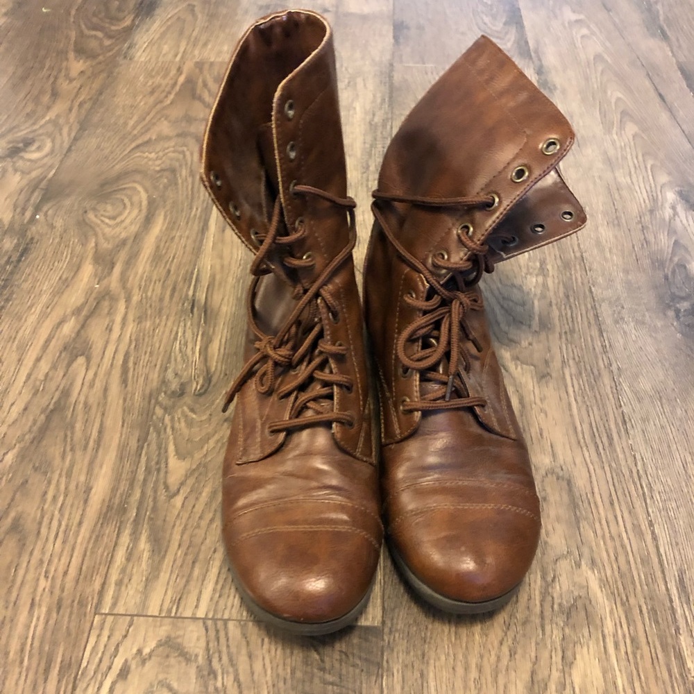 BRASH Brown Combat Boots Size 9